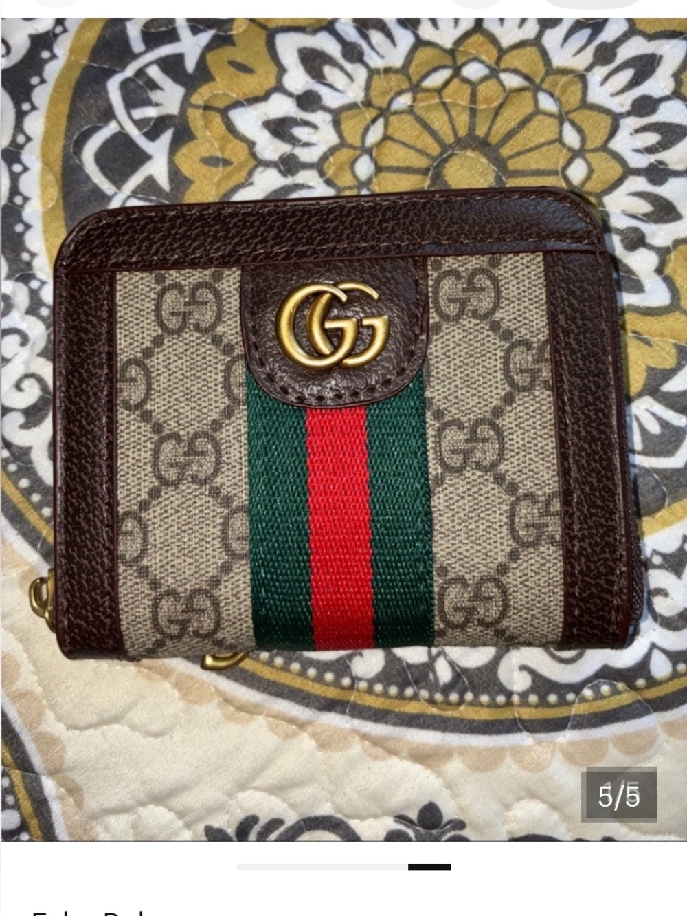 GG Zip Wallet with Web Stripe